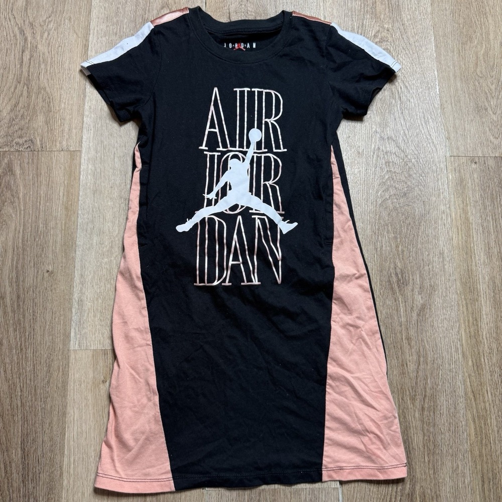 Air Jordan Jumpman Girls Short Sleeve Black Dress Pink Size M 10-12